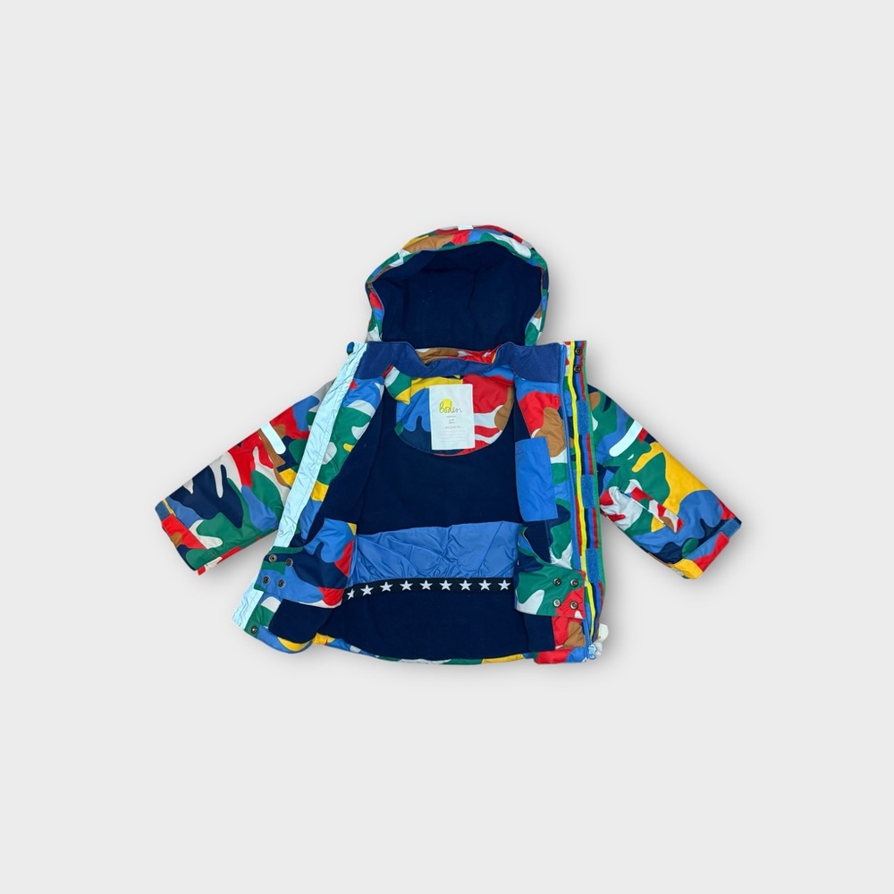 Mini Boden Colorful Camo Snow Ski Jacket & Blue Bib - Picture 4 of 10